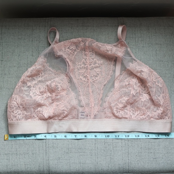 Soma Breathtaking High Neck Bralette Pink XXL Delicate Lace - Picture 3 of 4